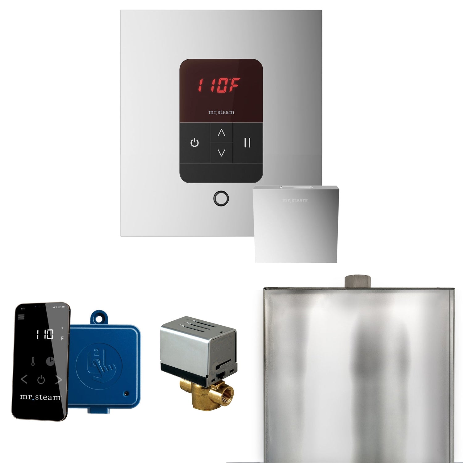 Mr. Steam Basic Butler Steam Shower Control Package with iTempo Control and Steamhead