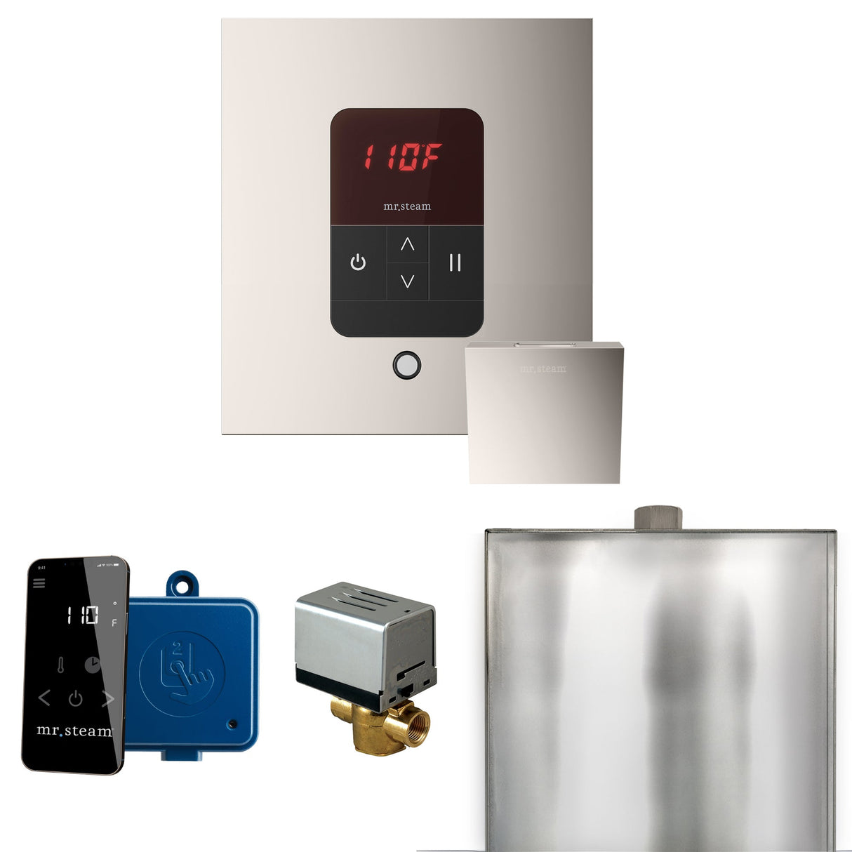 Mr. Steam Basic Butler Steam Shower Control Package with iTempo Control and Steamhead