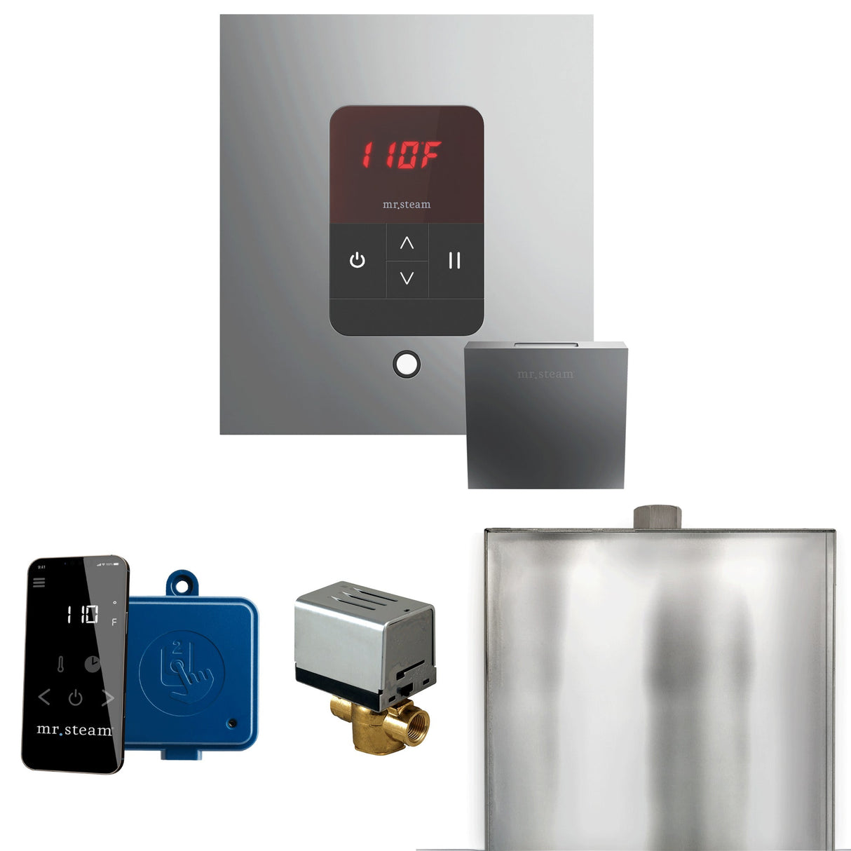 Mr. Steam Basic Butler Steam Shower Control Package with iTempo Control and Steamhead