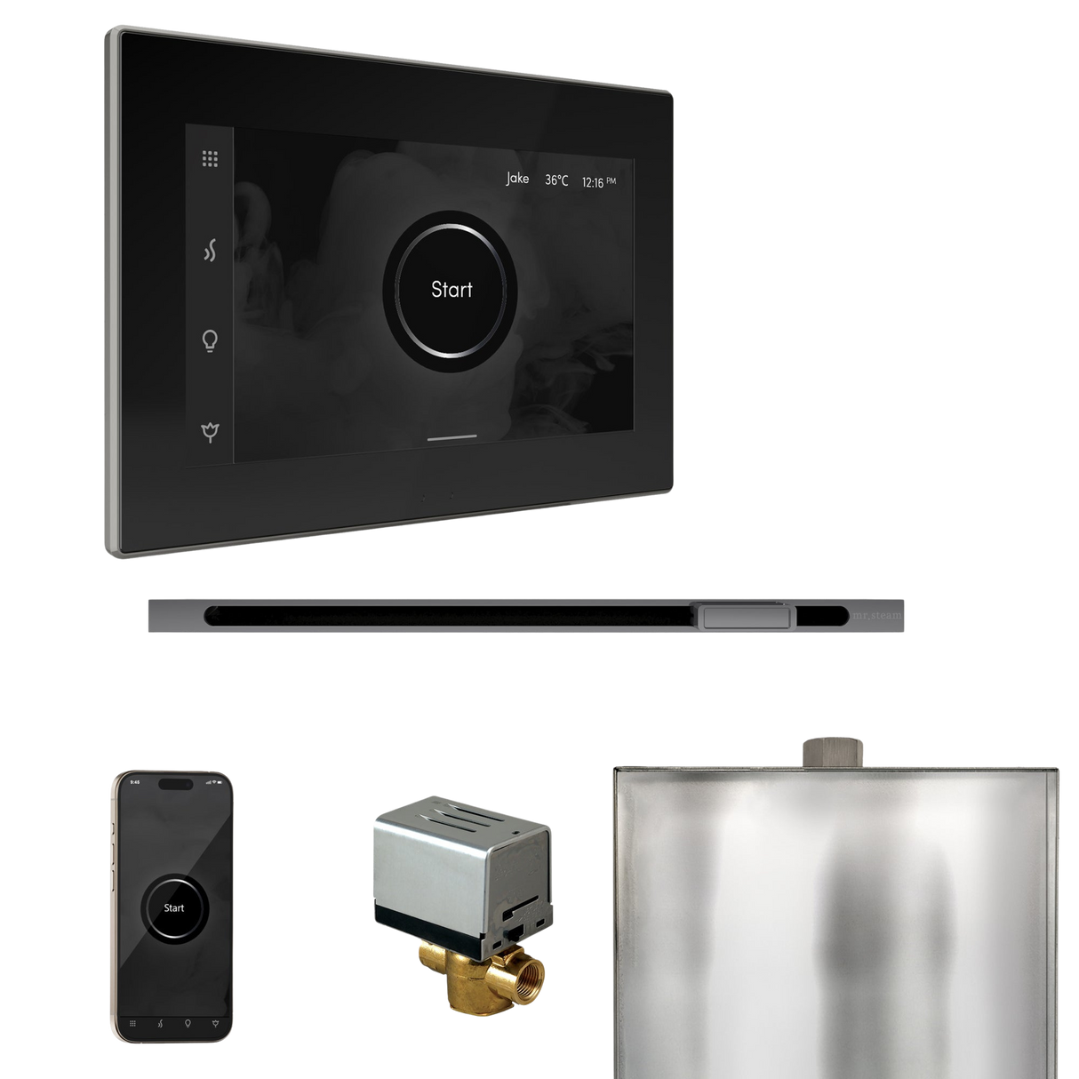 Mr. Steam XButler Steam Shower Control Package with iSteamX Control and Linear Steamhead