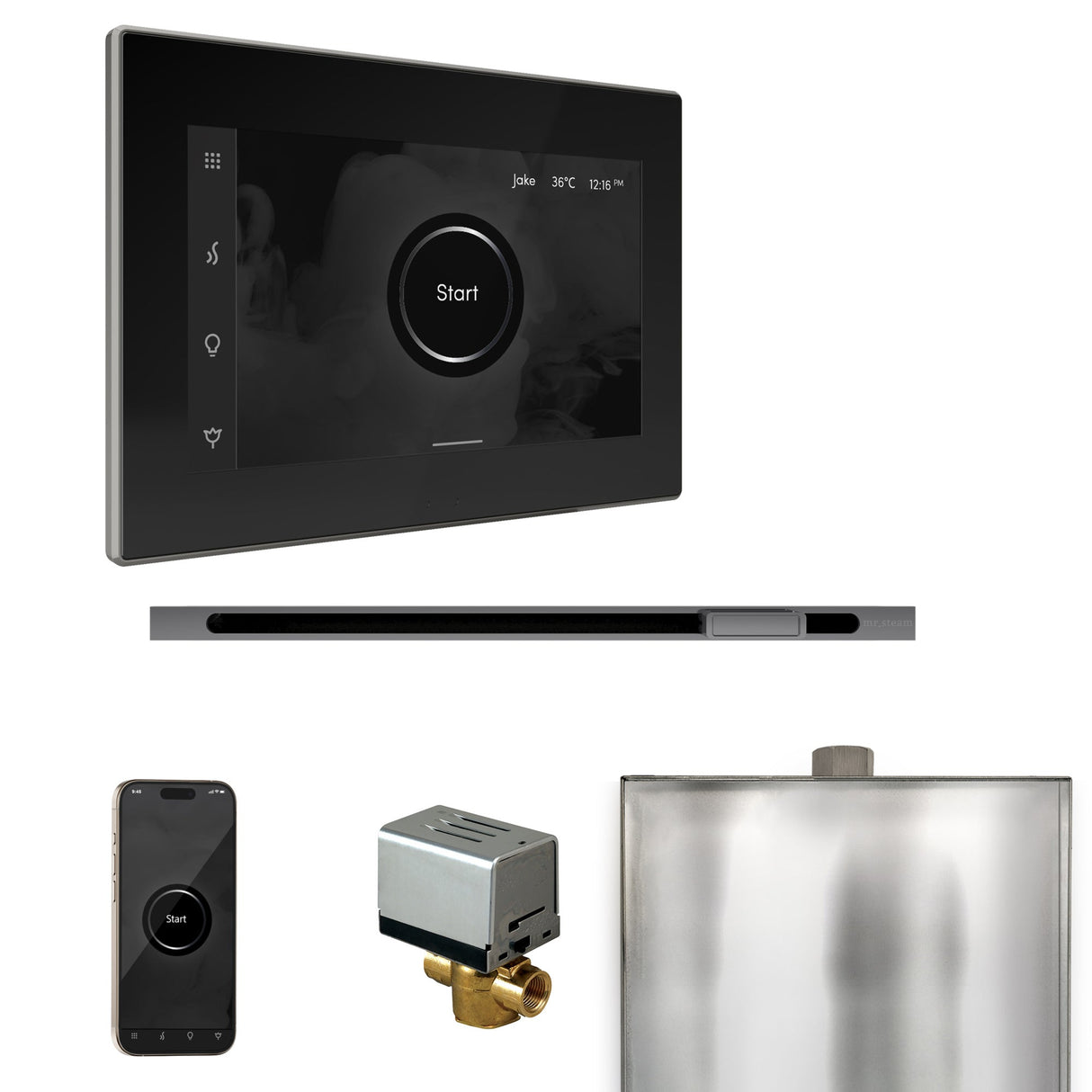 Mr. Steam XButler Steam Shower Control Package with iSteamX Control and Linear Steamhead