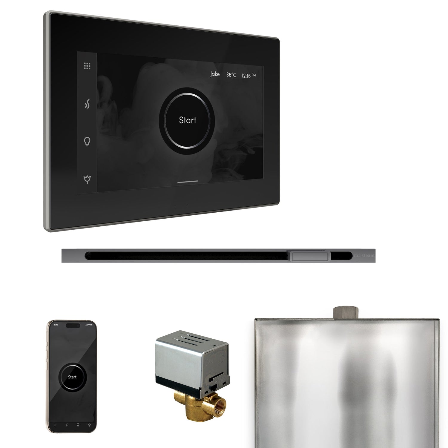 Mr. Steam XButler Steam Shower Control Package with iSteamX Control and Linear Steamhead