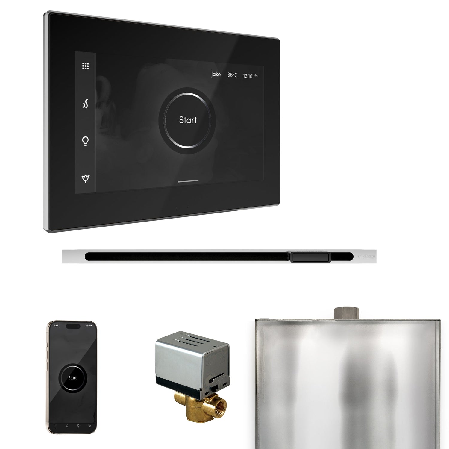 Mr. Steam XButler Steam Shower Control Package with iSteamX Control and Linear Steamhead