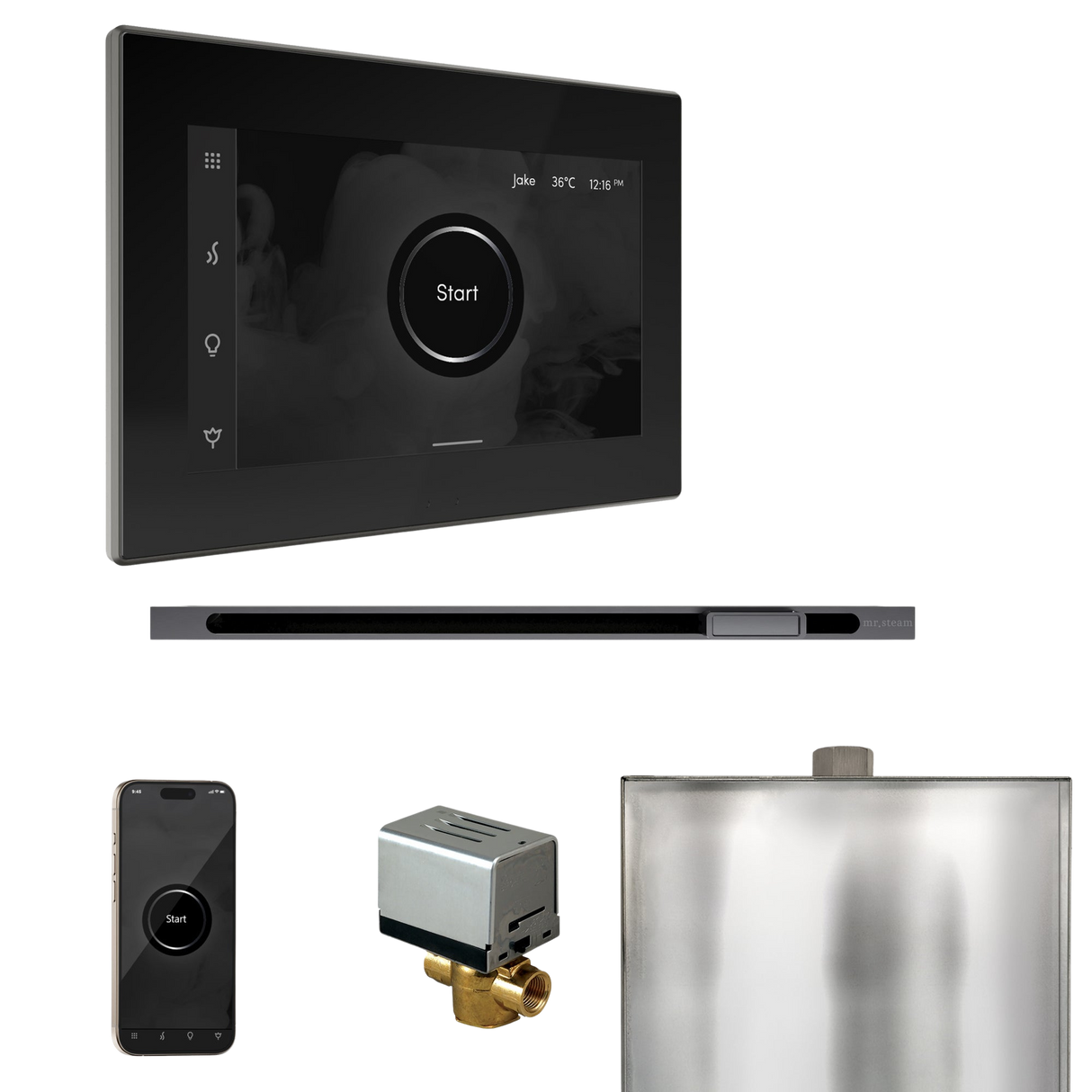 Mr. Steam XButler Steam Shower Control Package with iSteamX Control and Linear Steamhead