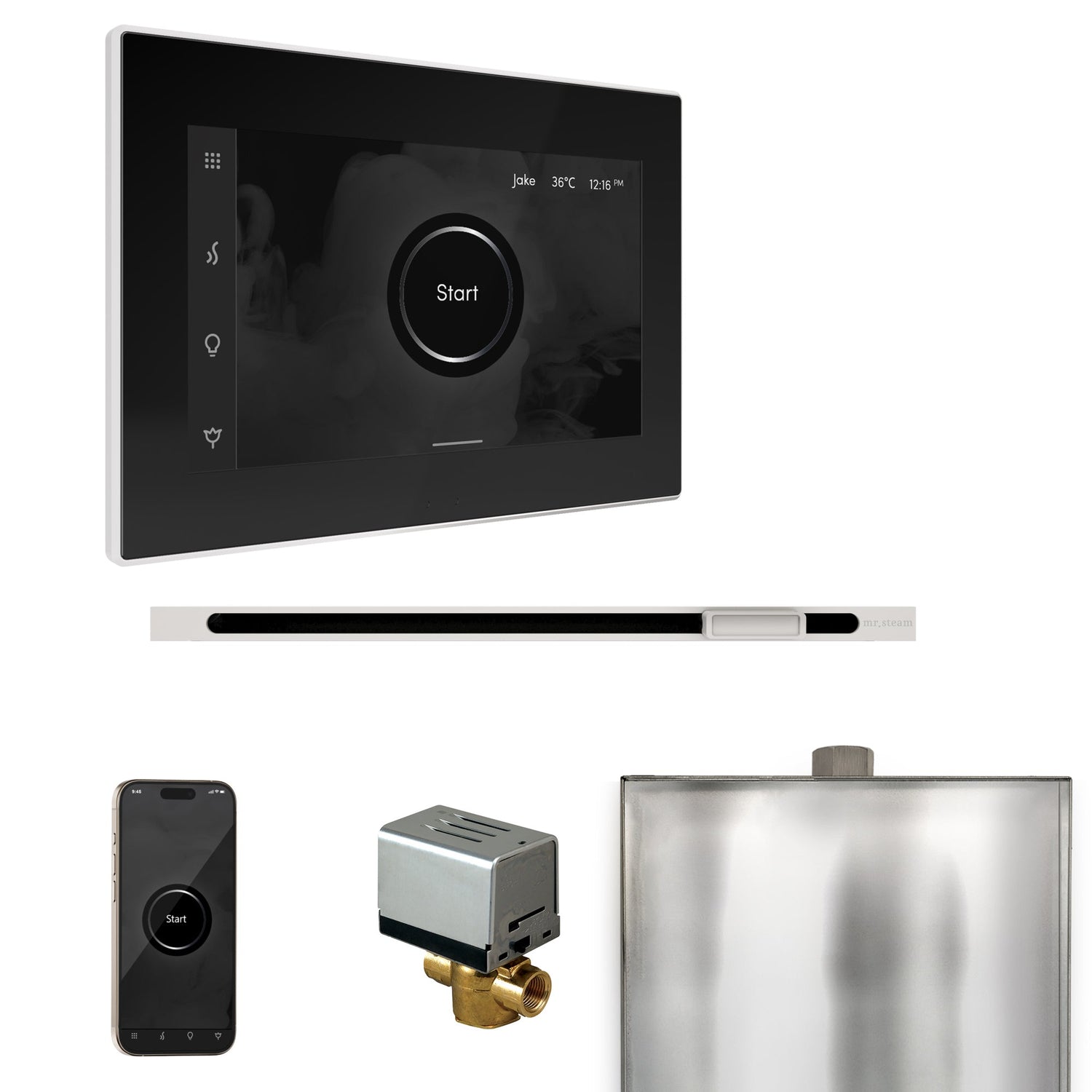 Mr. Steam XButler Steam Shower Control Package with iSteamX Control and Linear Steamhead