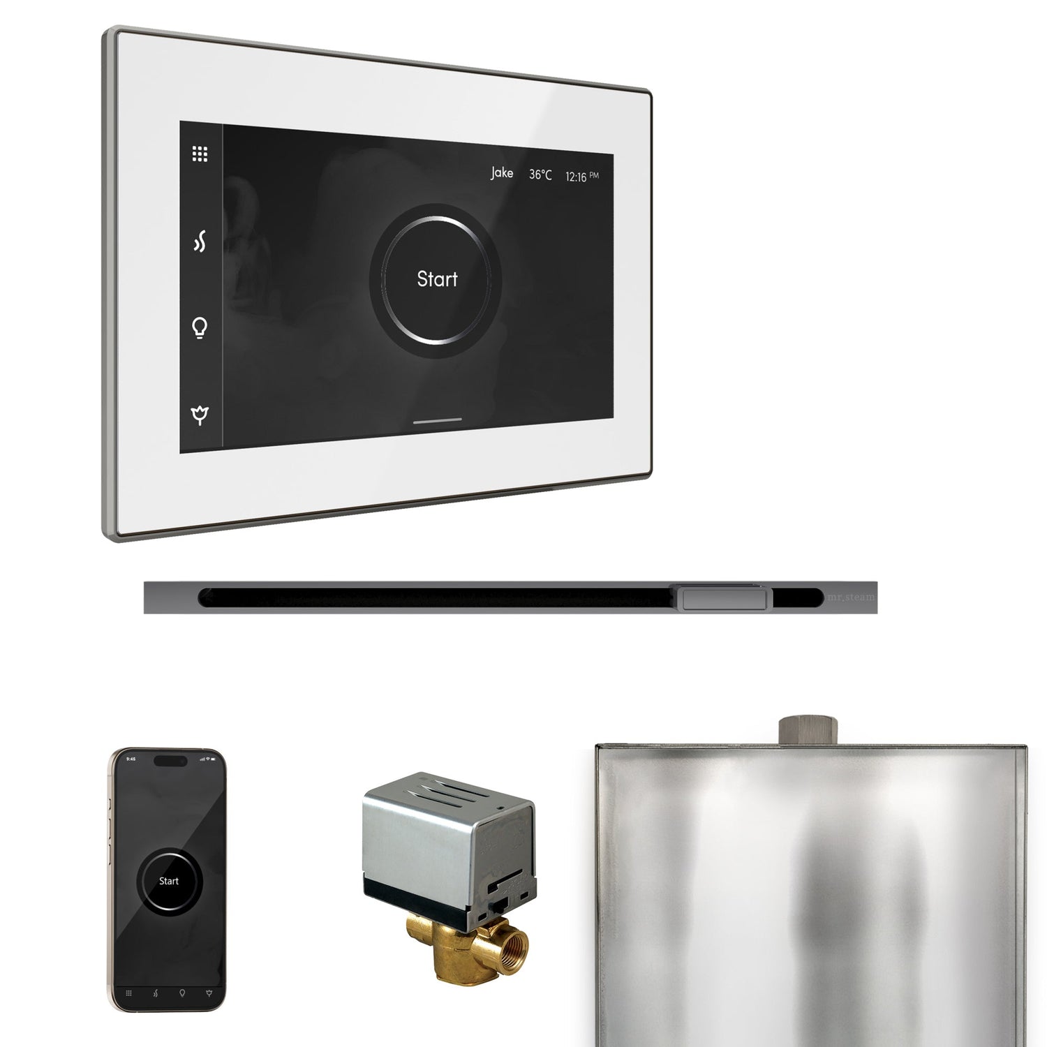 Mr. Steam XButler Steam Shower Control Package with iSteamX Control and Linear Steamhead