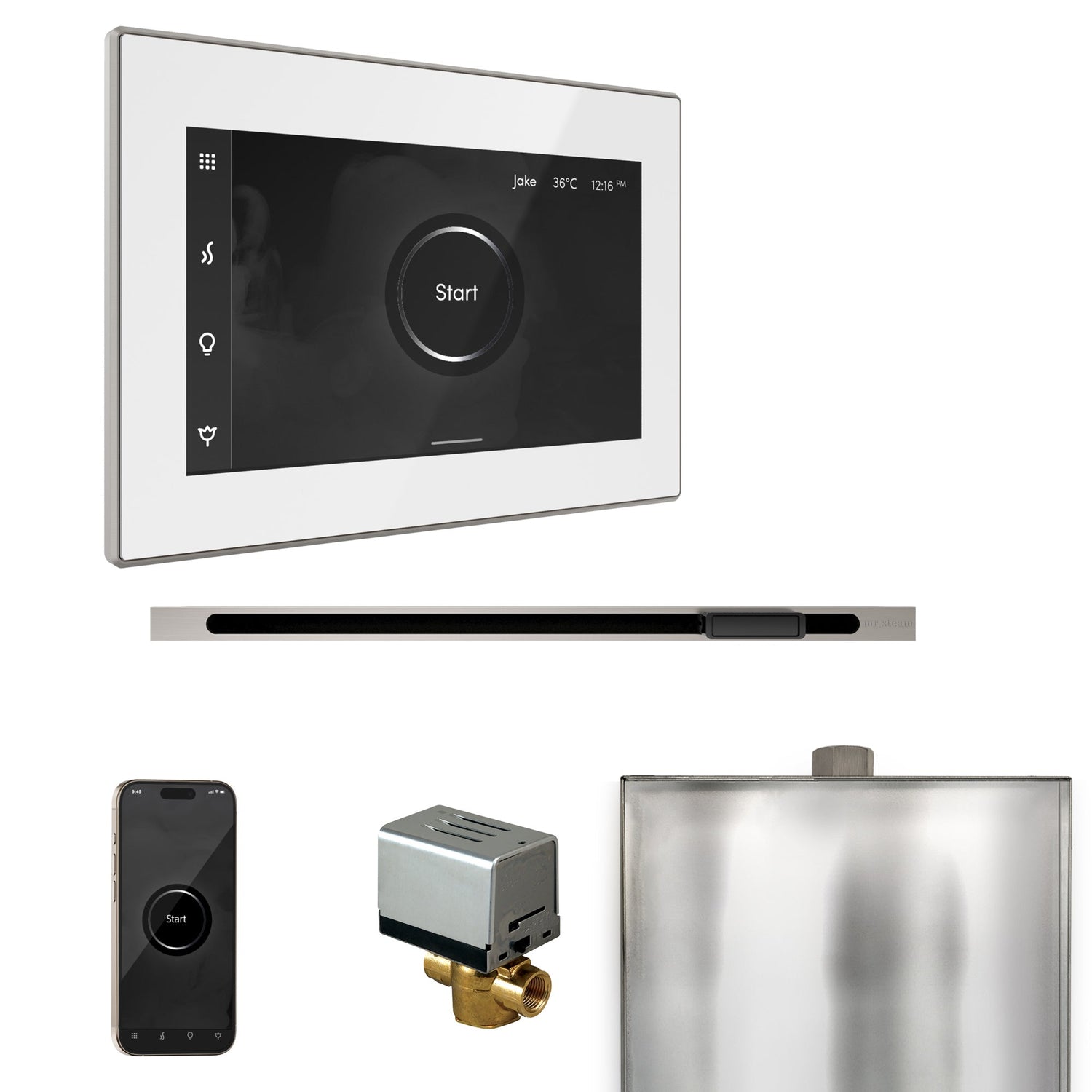 Mr. Steam XButler Steam Shower Control Package with iSteamX Control and Linear Steamhead