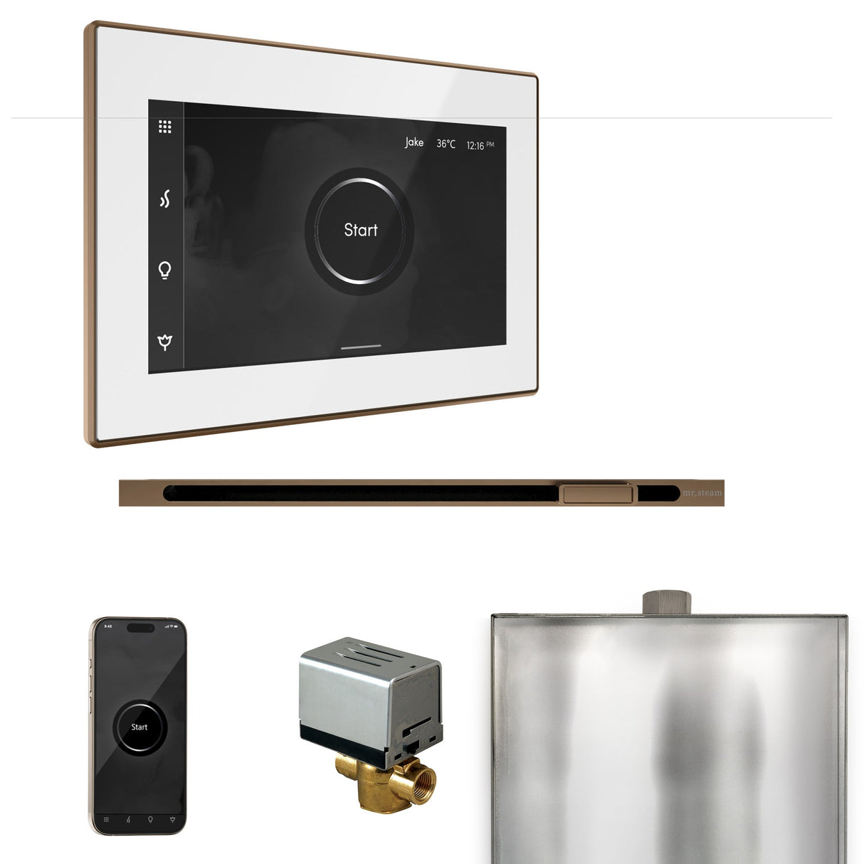 Mr. Steam XButler Steam Shower Control Package with iSteamX Control and Linear Steamhead