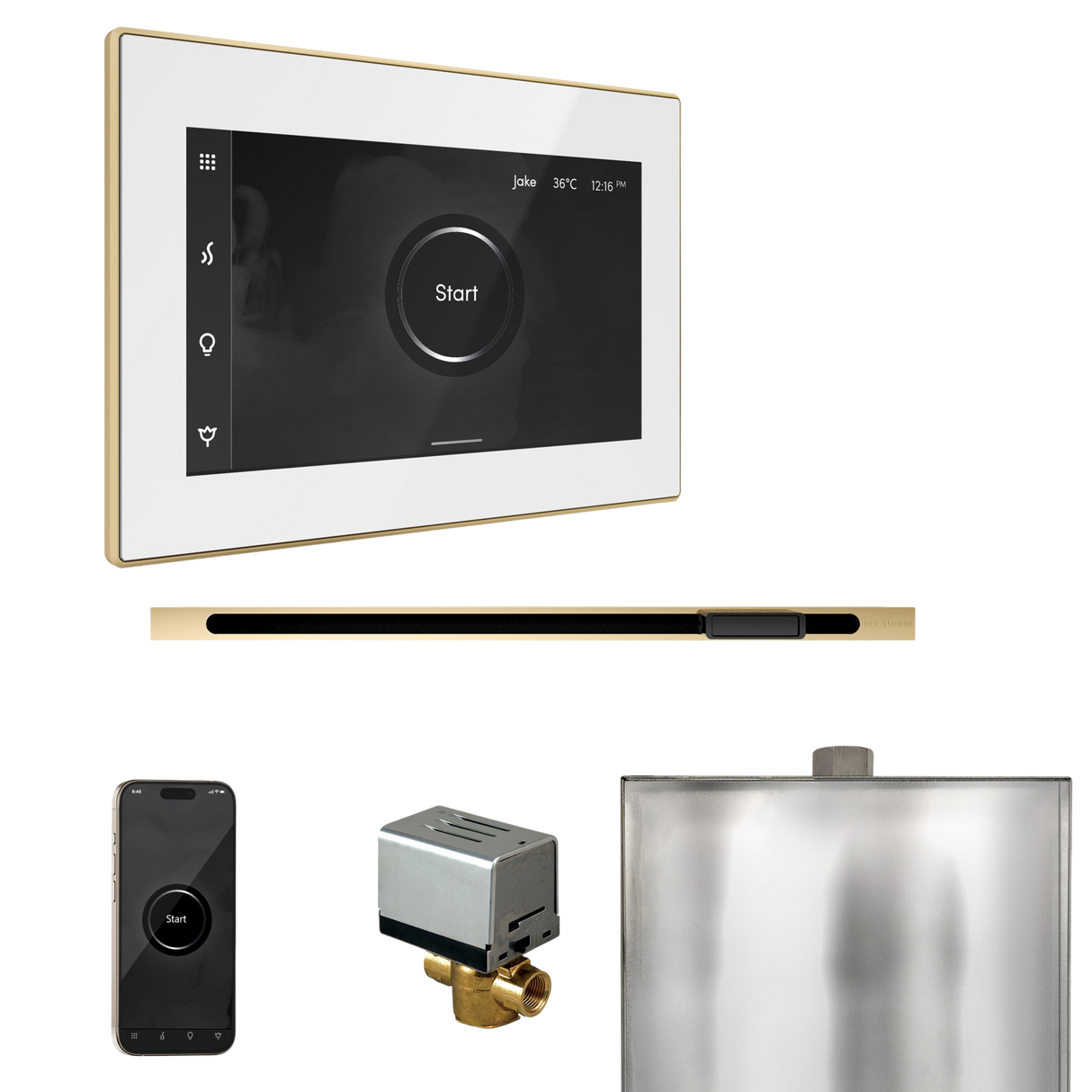 Mr. Steam XButler Steam Shower Control Package with iSteamX Control and Linear Steamhead