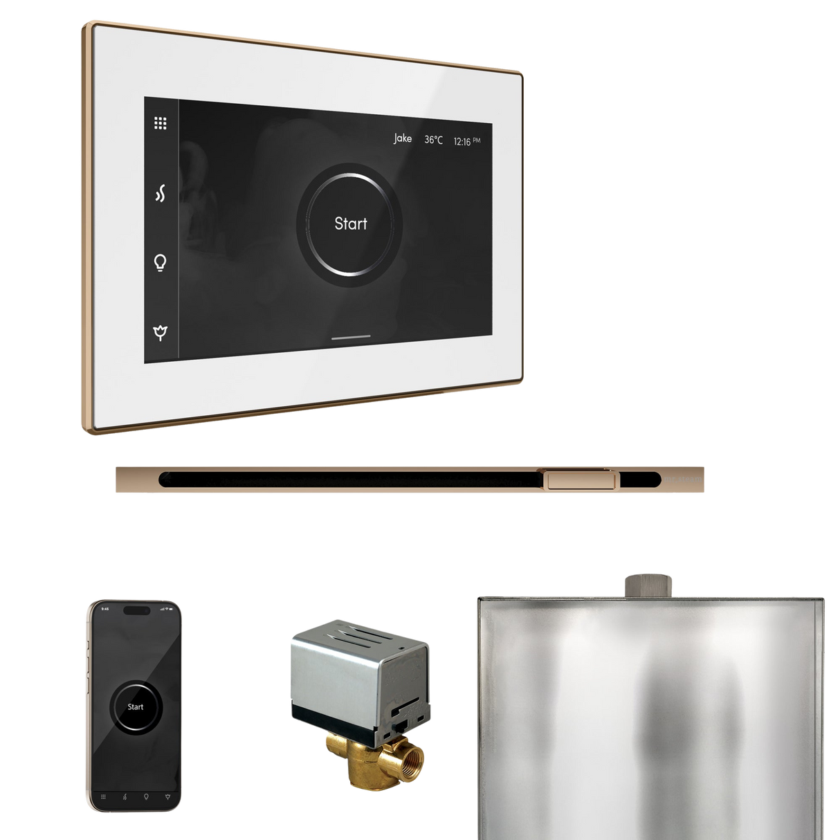 Mr. Steam XButler Steam Shower Control Package with iSteamX Control and Linear Steamhead