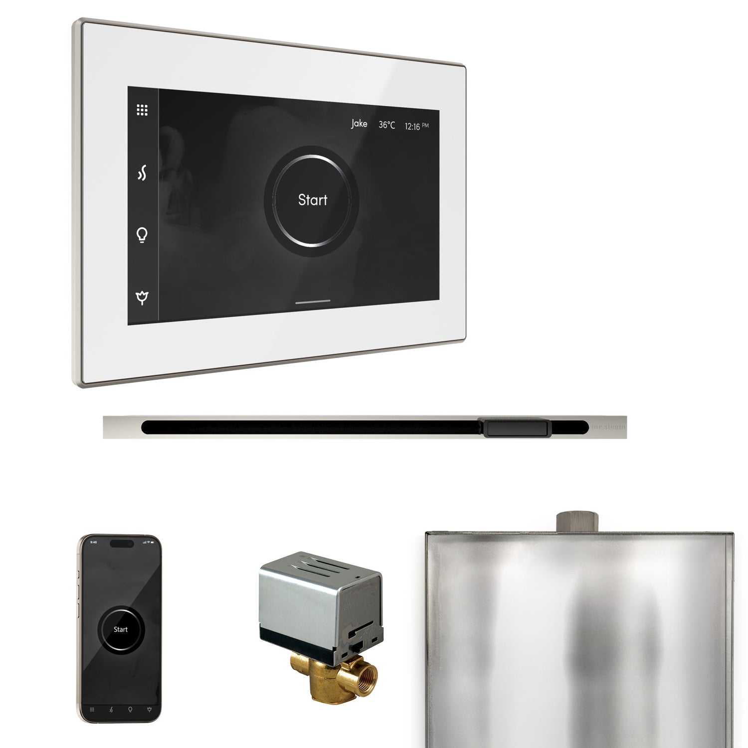 Mr. Steam XButler Steam Shower Control Package with iSteamX Control and Linear Steamhead