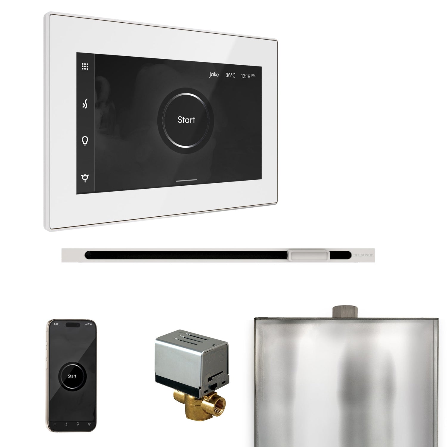 Mr. Steam XButler Steam Shower Control Package with iSteamX Control and Linear Steamhead