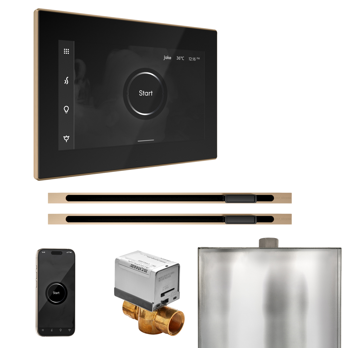 Mr. Steam XButler Max Steam Shower Control Package with iSteamX Control and Linear Steamhead