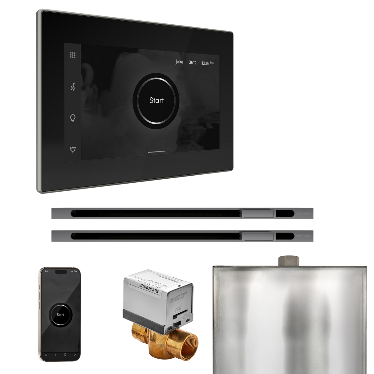 Mr. Steam XButler Max Steam Shower Control Package with iSteamX Control and Linear Steamhead