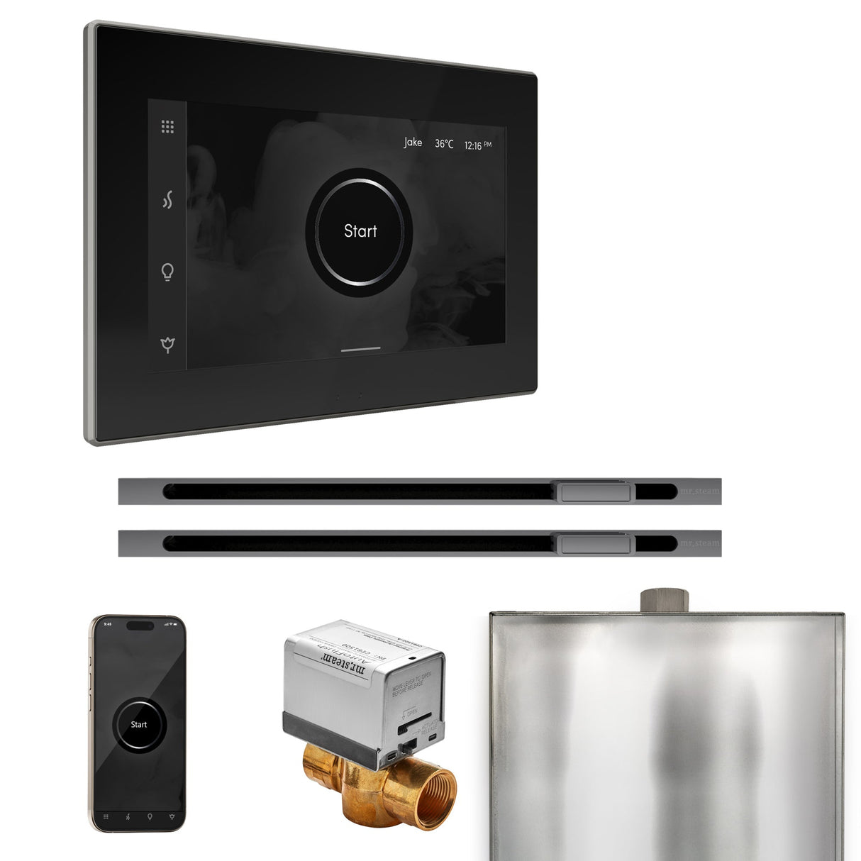 Mr. Steam XButler Max Steam Shower Control Package with iSteamX Control and Linear Steamhead