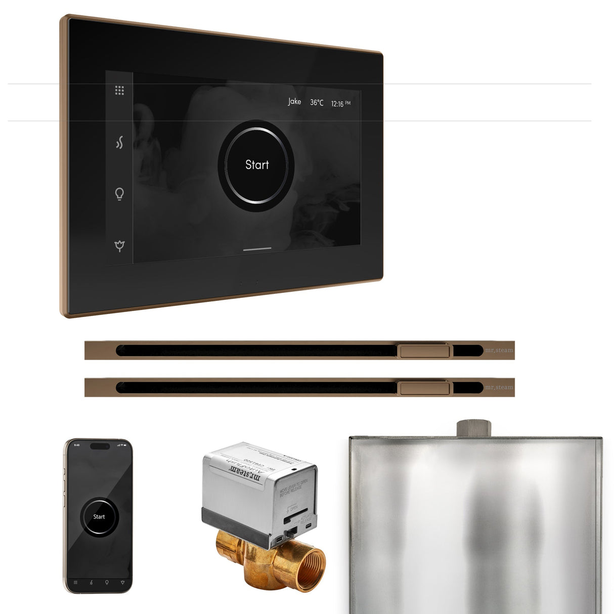 Mr. Steam XButler Max Steam Shower Control Package with iSteamX Control and Linear Steamhead