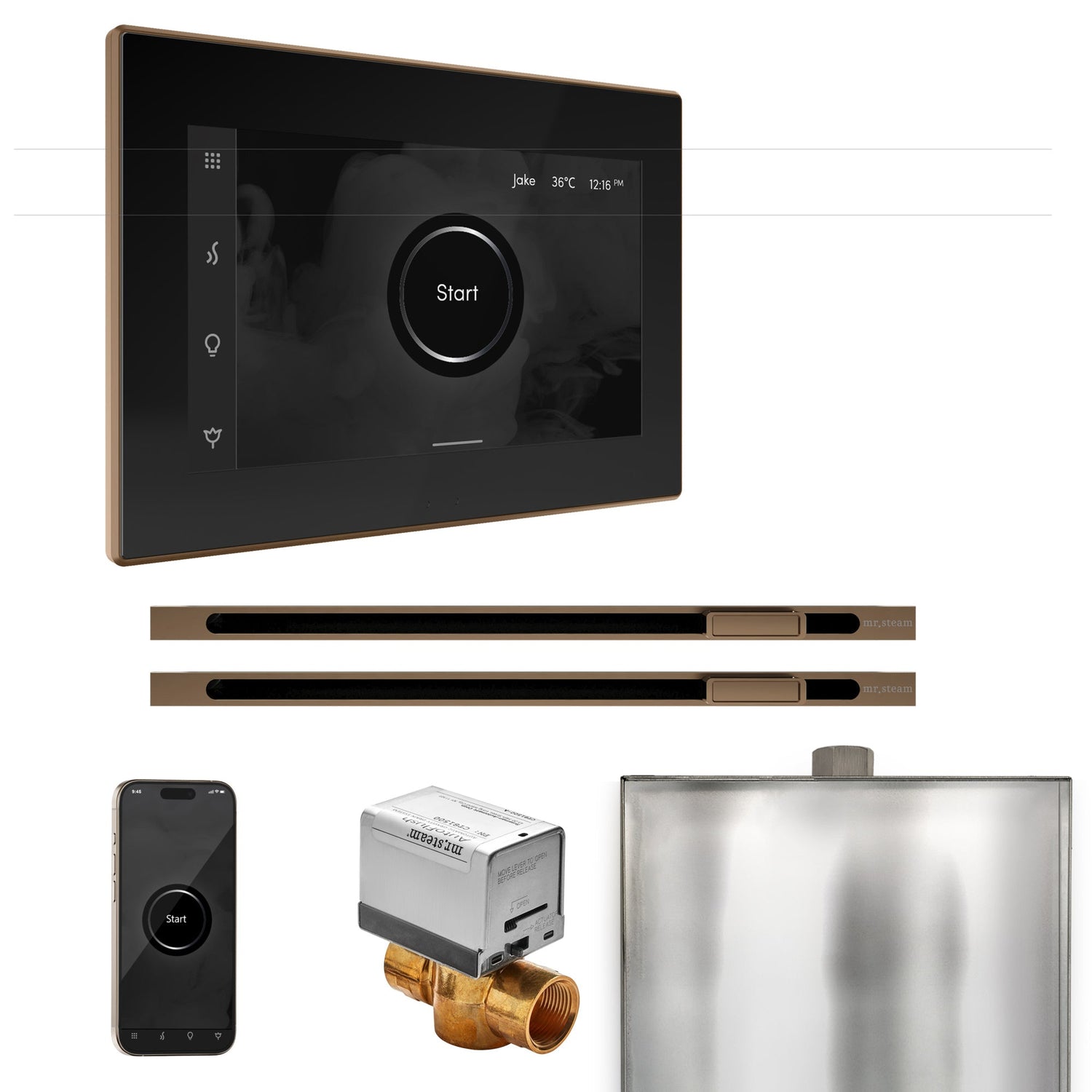 Mr. Steam XButler Max Steam Shower Control Package with iSteamX Control and Linear Steamhead