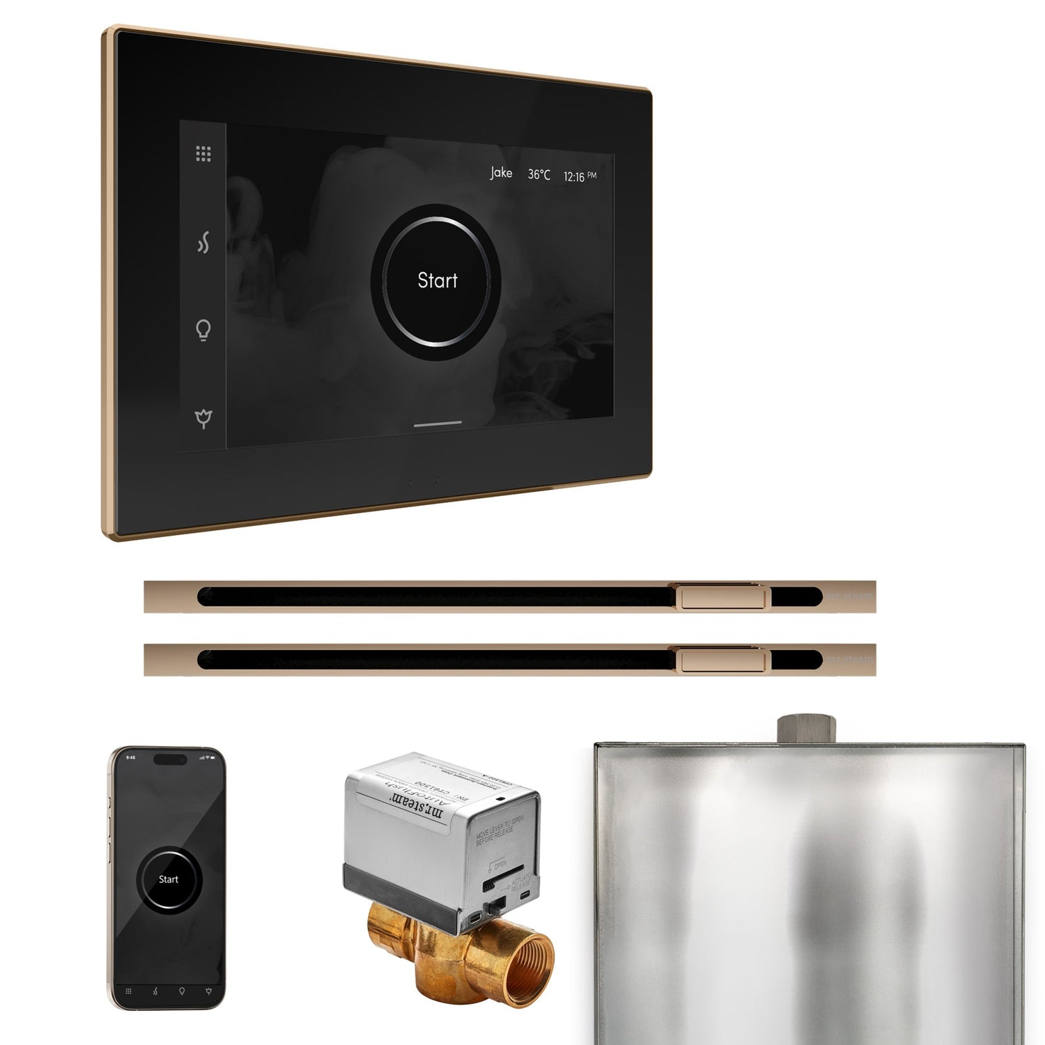 Mr. Steam XButler Max Steam Shower Control Package with iSteamX Control and Linear Steamhead