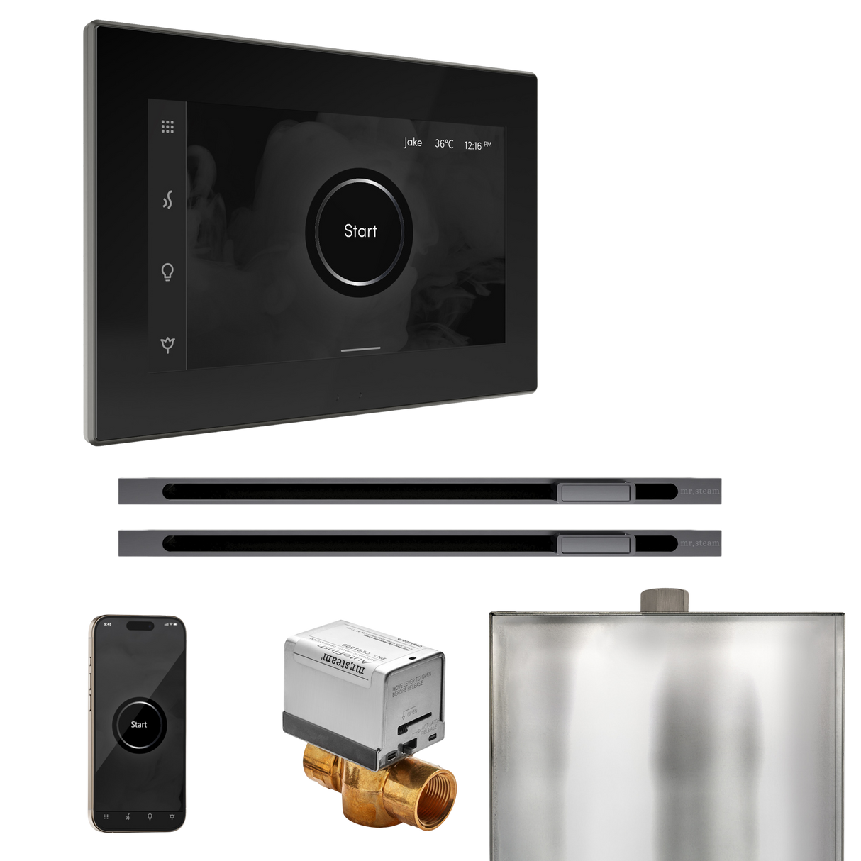 Mr. Steam XButler Max Steam Shower Control Package with iSteamX Control and Linear Steamhead