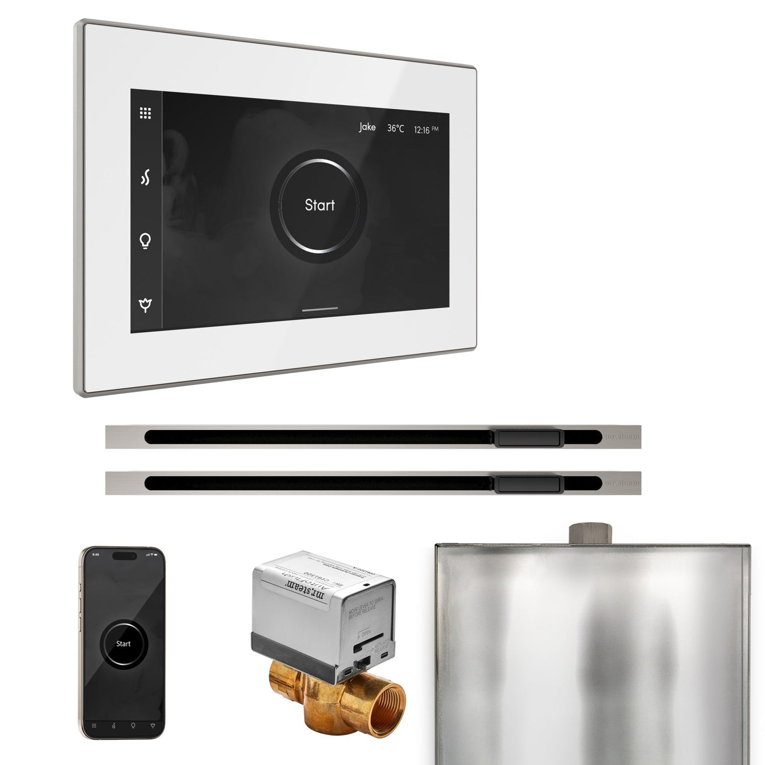 Mr. Steam XButler Max Steam Shower Control Package with iSteamX Control and Linear Steamhead
