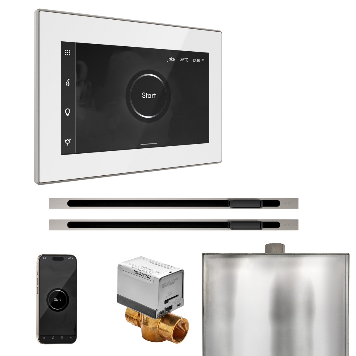 Mr. Steam XButler Max Steam Shower Control Package with iSteamX Control and Linear Steamhead