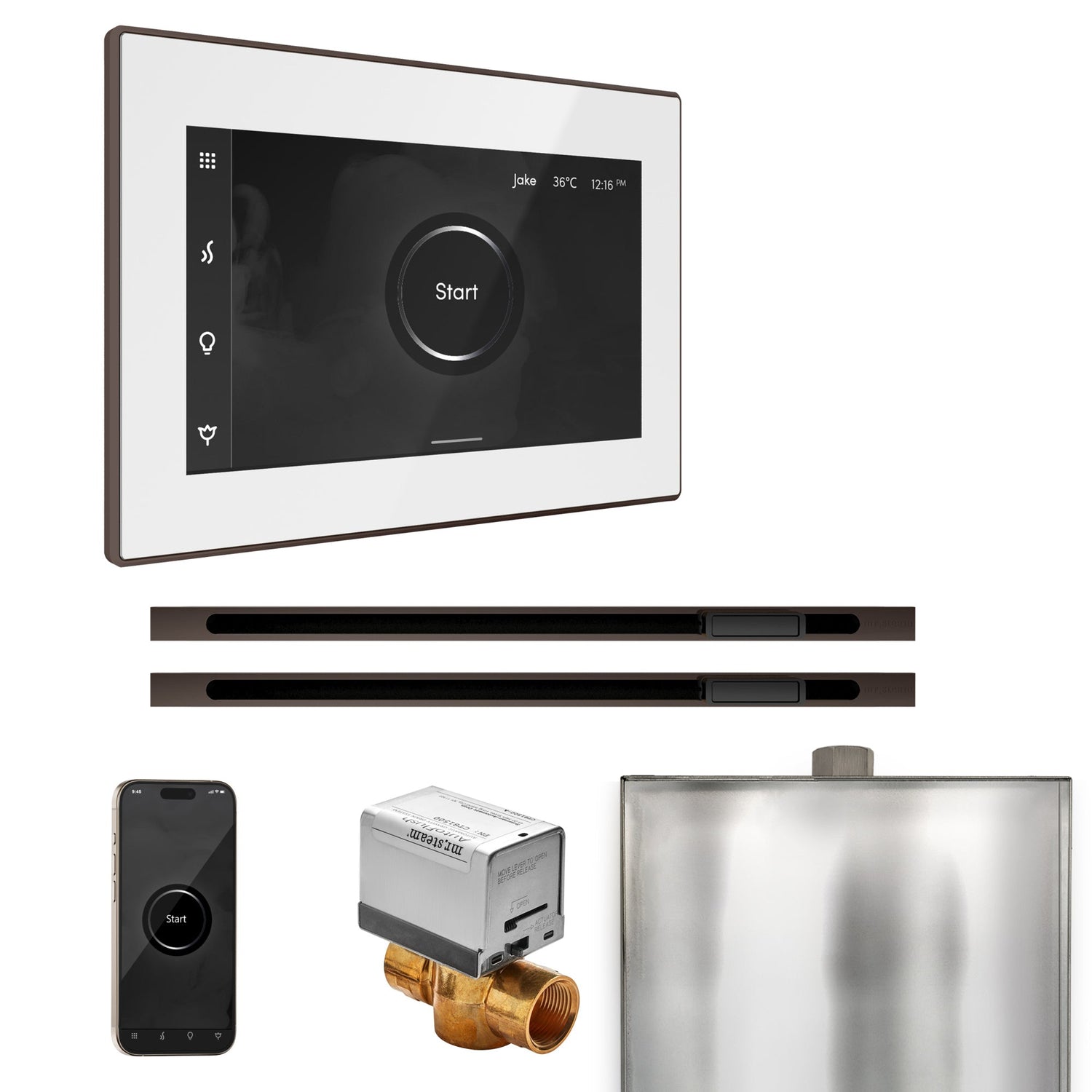 Mr. Steam XButler Max Steam Shower Control Package with iSteamX Control and Linear Steamhead