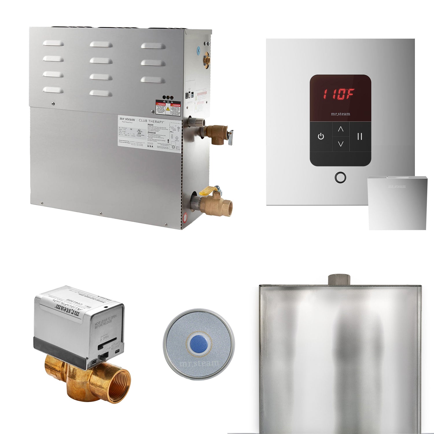 Mr. Steam CT Day Spa Steam Shower Generator Package with Square iTempo Control in Polished Chrome