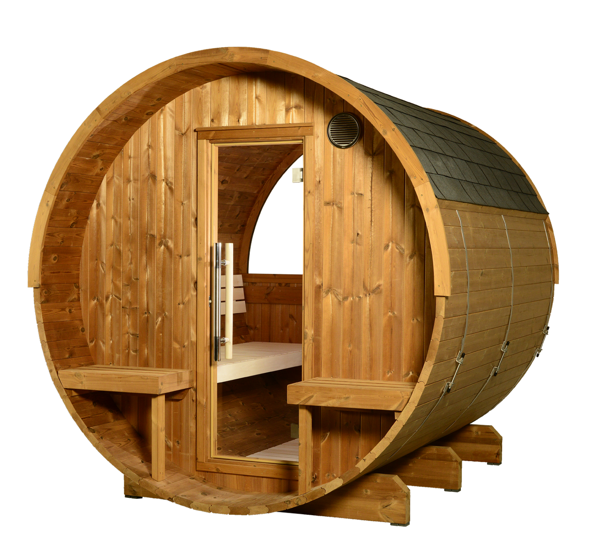 ThermaSol Evander Outdoor Canopy Barrel Sauna