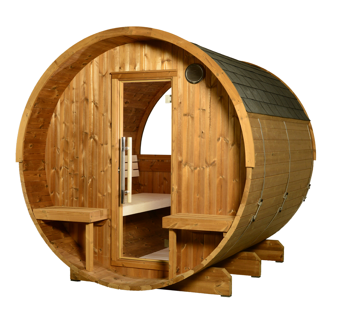 ThermaSol Evander Outdoor Canopy Barrel Sauna