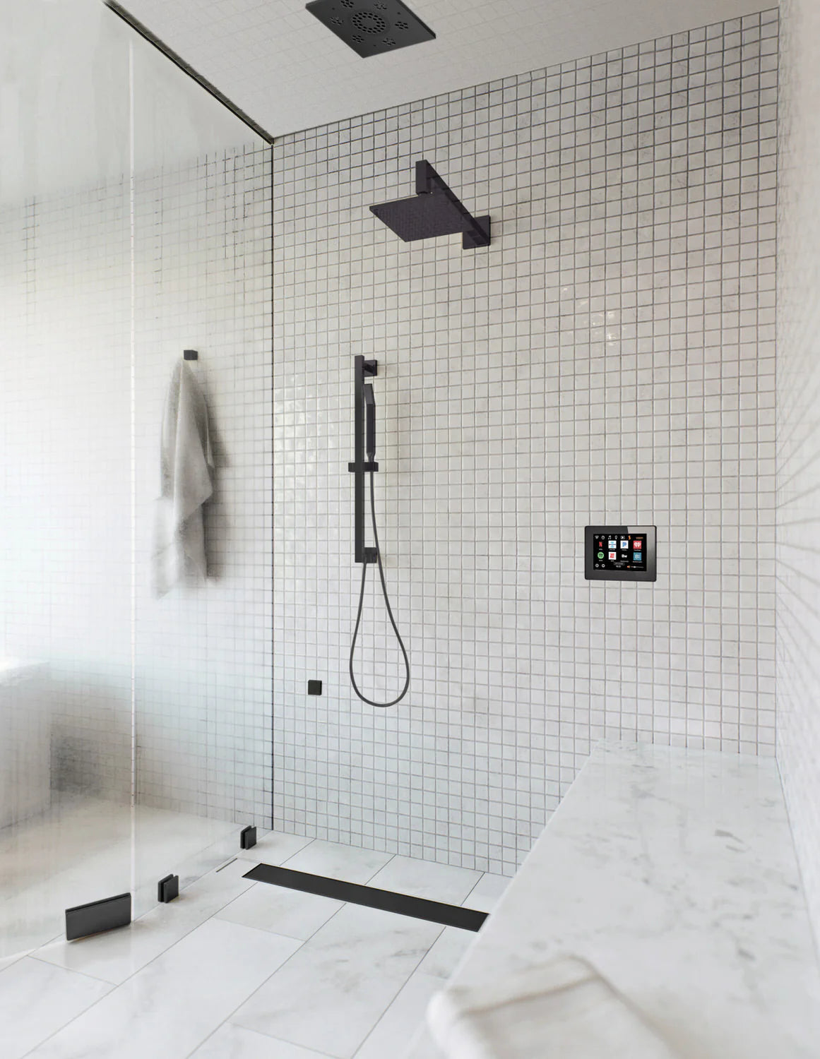 ThermaSol 15-CSPSQ Essential Shower Fixture Package - Rain Canopy + Shower Arm + Hand Shower + Shower Rail + Shower Hose