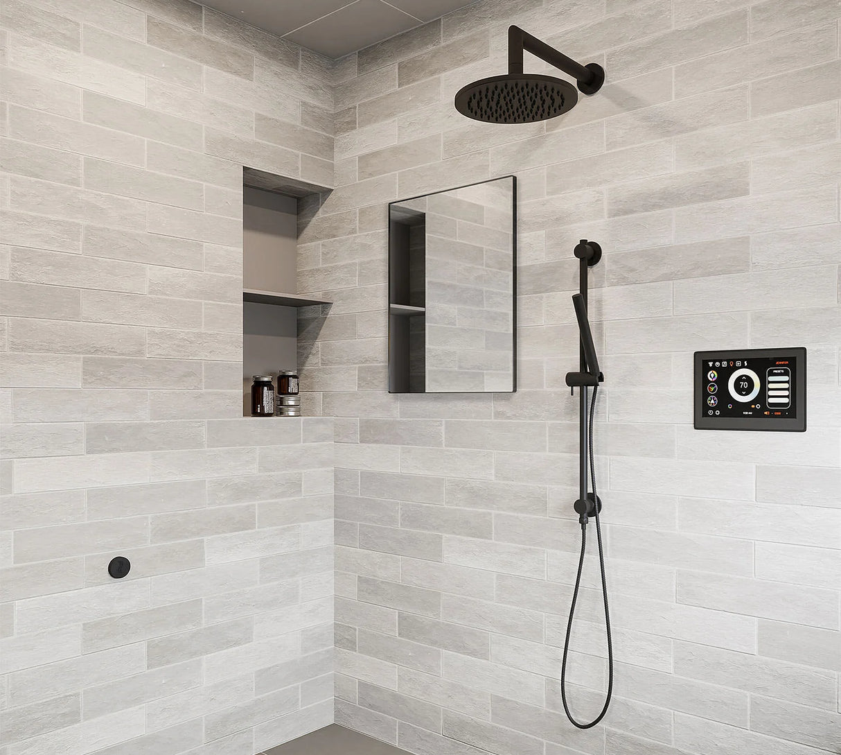 ThermaSol 15-CSPRD Essential Shower Fixture Package - Rain Canopy + Shower Arm + Hand Shower + Shower Rail + Shower Hose