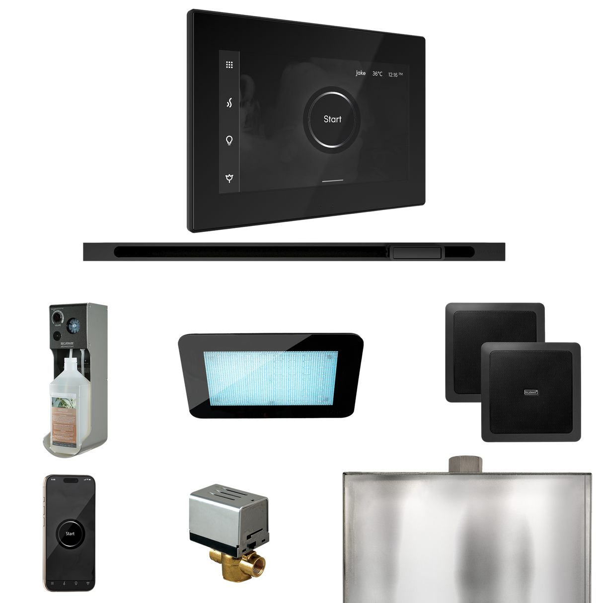 Mr. Steam XDream Steam Shower Control Package with iSteamX Control and Linear Steamhead
