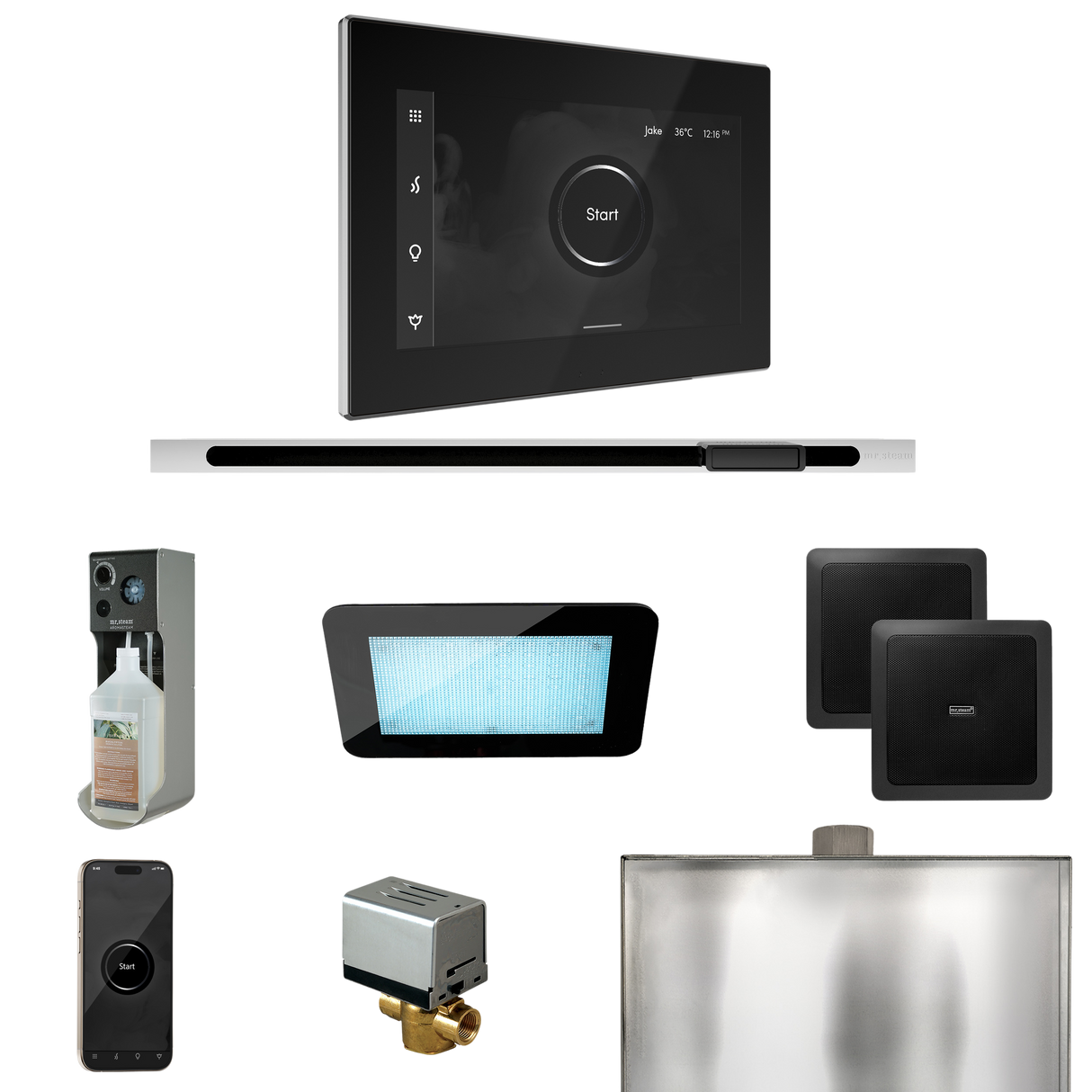 Mr. Steam XDream Steam Shower Control Package with iSteamX Control and Linear Steamhead