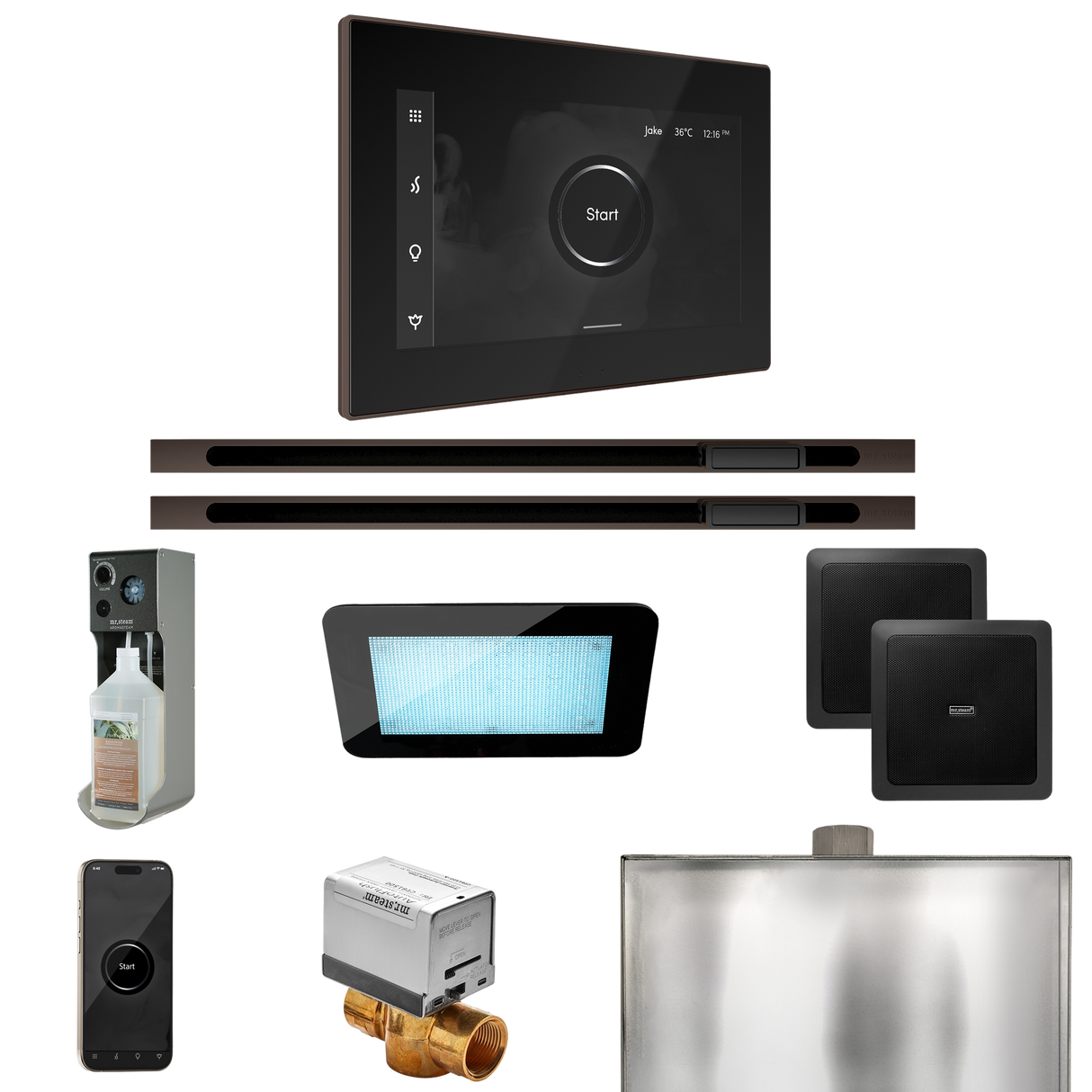 Mr. Steam XDream Max Steam Shower Control Package with iSteamX Control and Linear Steamhead