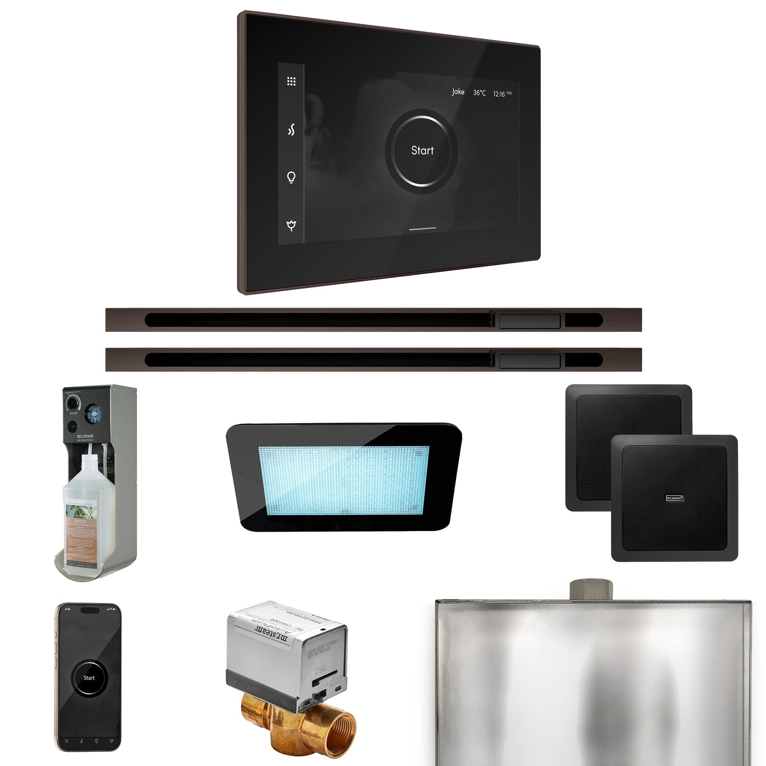 Mr. Steam XDream Max Steam Shower Control Package with iSteamX Control and Linear Steamhead
