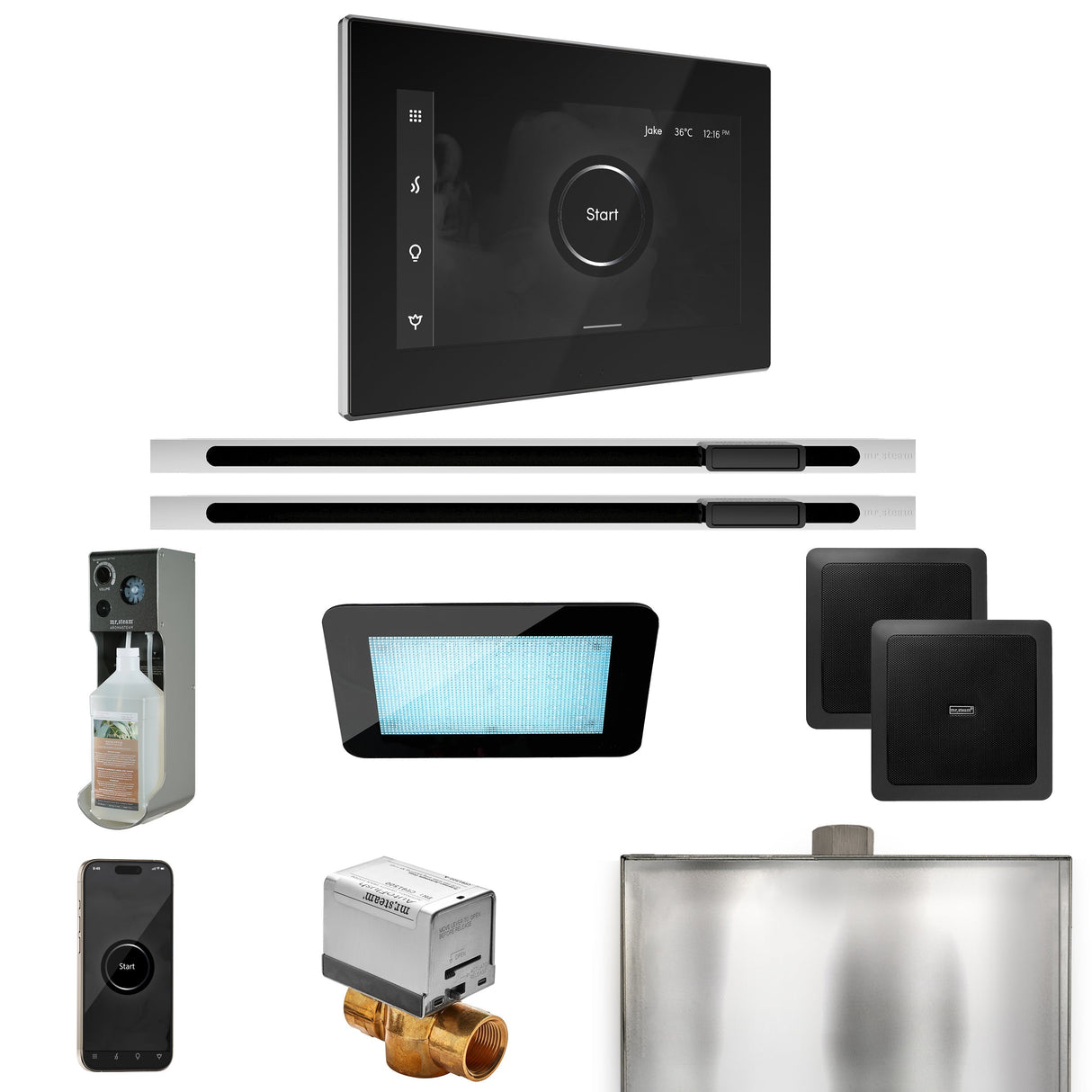 Mr. Steam XDream Max Steam Shower Control Package with iSteamX Control and Linear Steamhead
