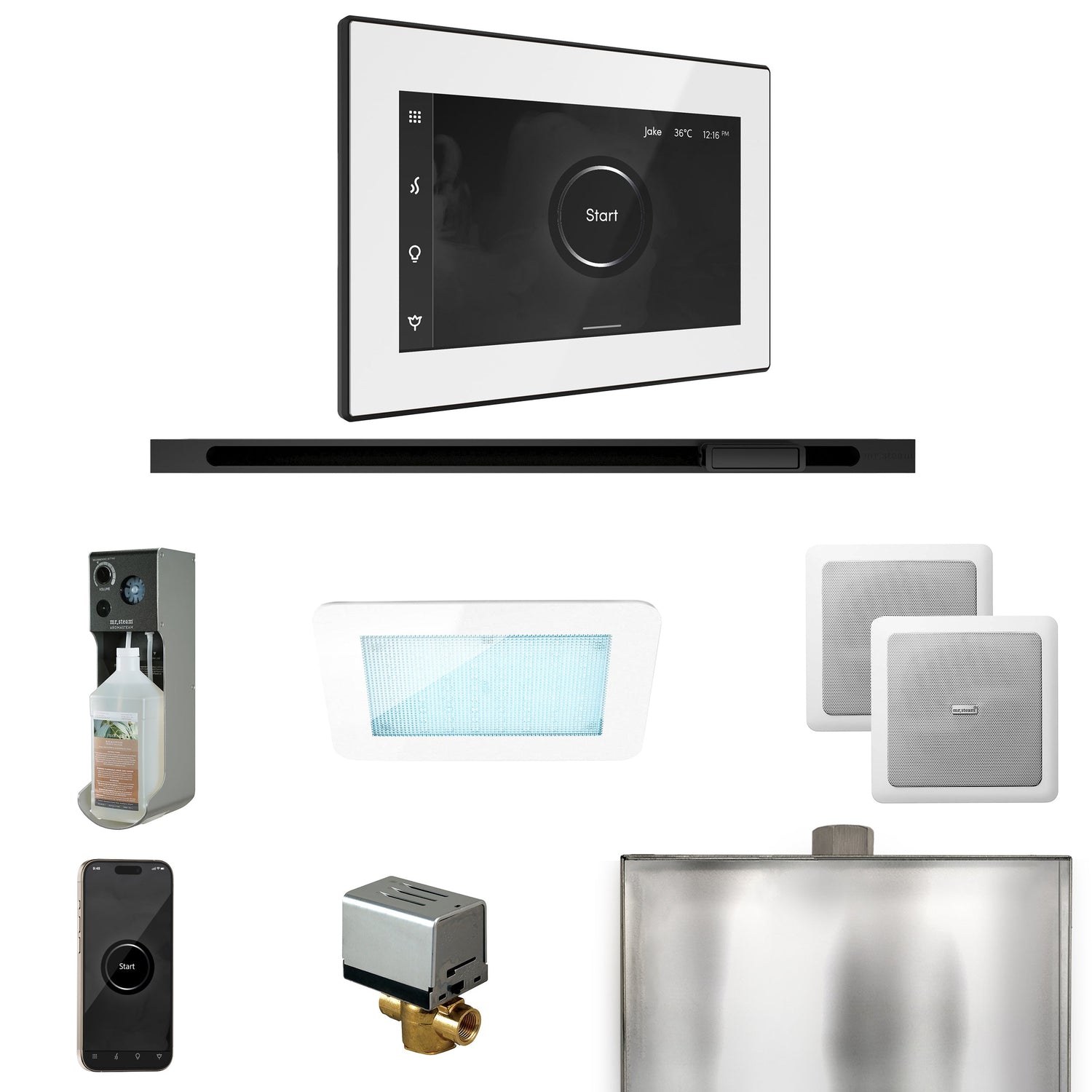 Mr. Steam XDream Steam Shower Control Package with iSteamX Control and Linear Steamhead