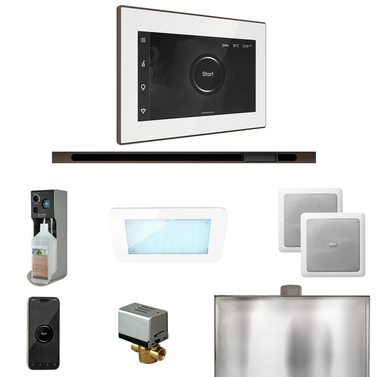 Mr. Steam XDream Steam Shower Control Package with iSteamX Control and Linear Steamhead