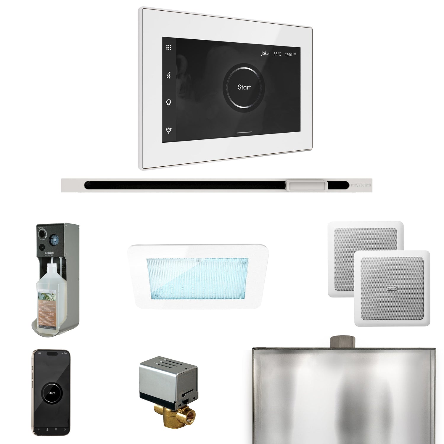 Mr. Steam XDream Steam Shower Control Package with iSteamX Control and Linear Steamhead