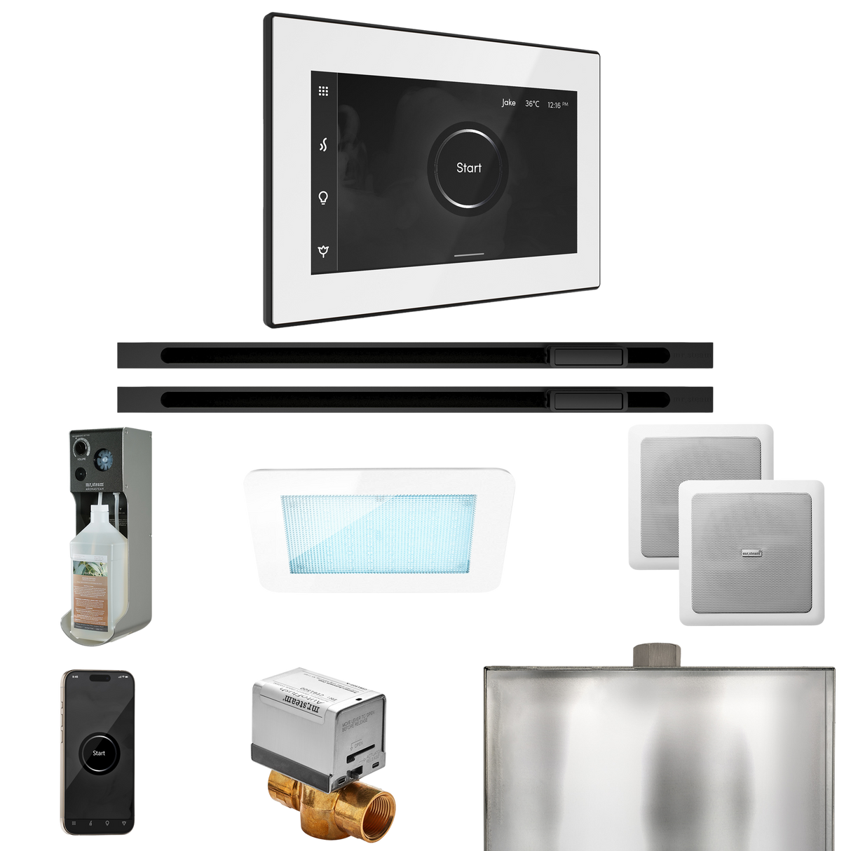 Mr. Steam XDream Max Steam Shower Control Package with iSteamX Control and Linear Steamhead