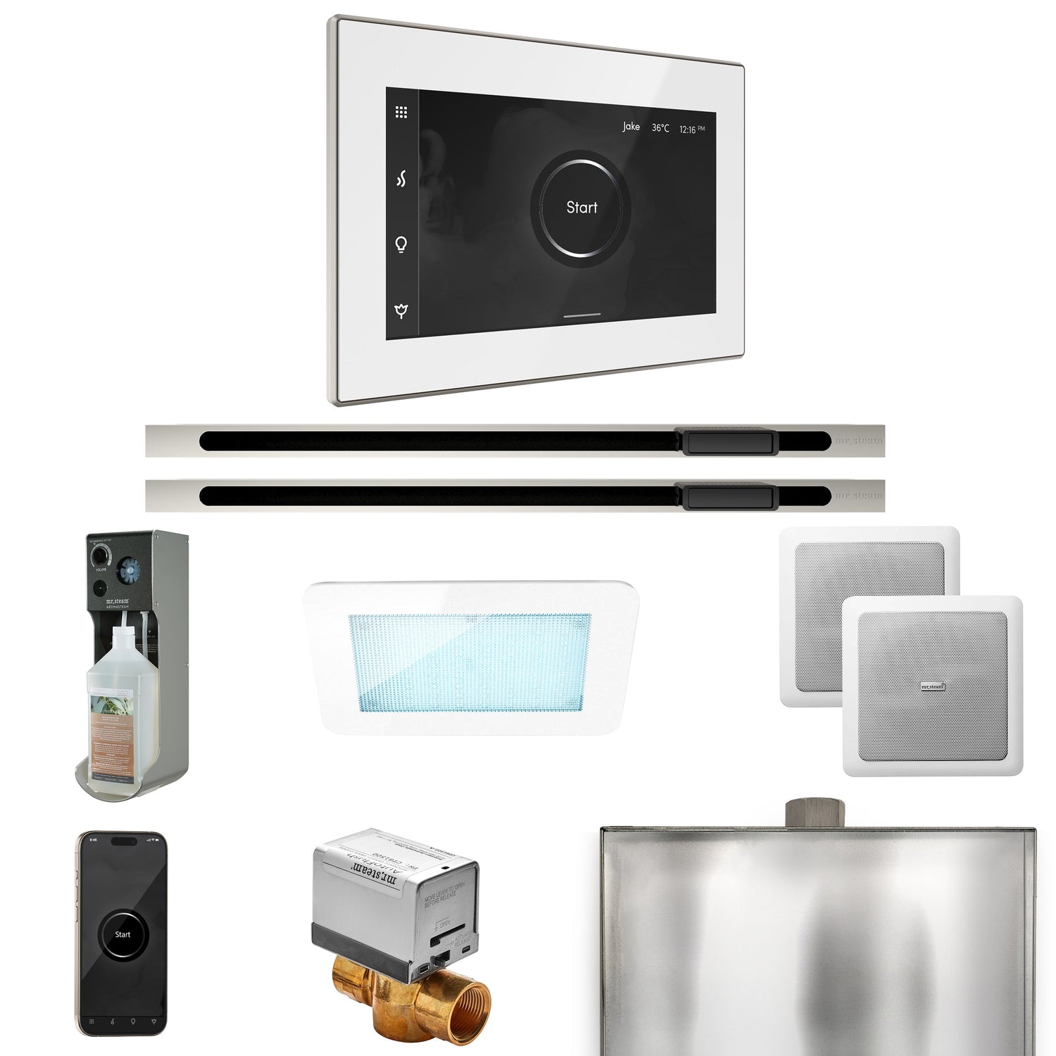 Mr. Steam XDream Max Steam Shower Control Package with iSteamX Control and Linear Steamhead
