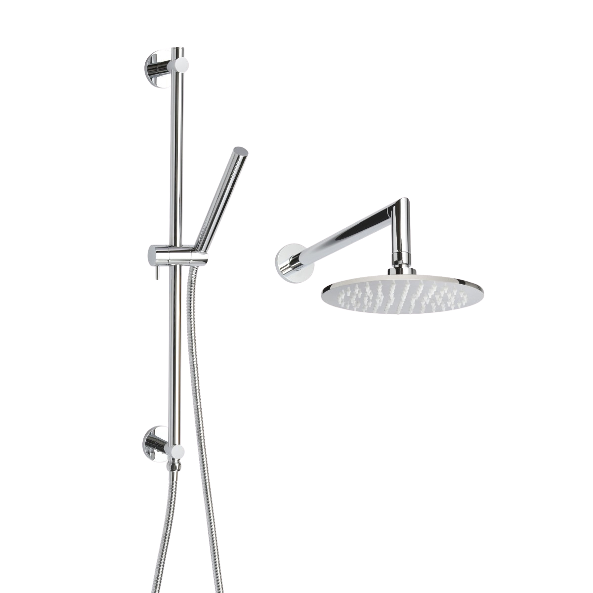 ThermaSol 15-CSPRD Essential Shower Fixture Package - Rain Canopy + Shower Arm + Hand Shower + Shower Rail + Shower Hose