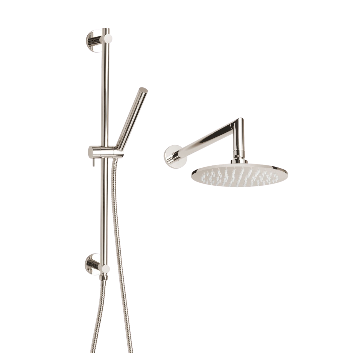 ThermaSol 15-CSPRD Essential Shower Fixture Package - Rain Canopy + Shower Arm + Hand Shower + Shower Rail + Shower Hose