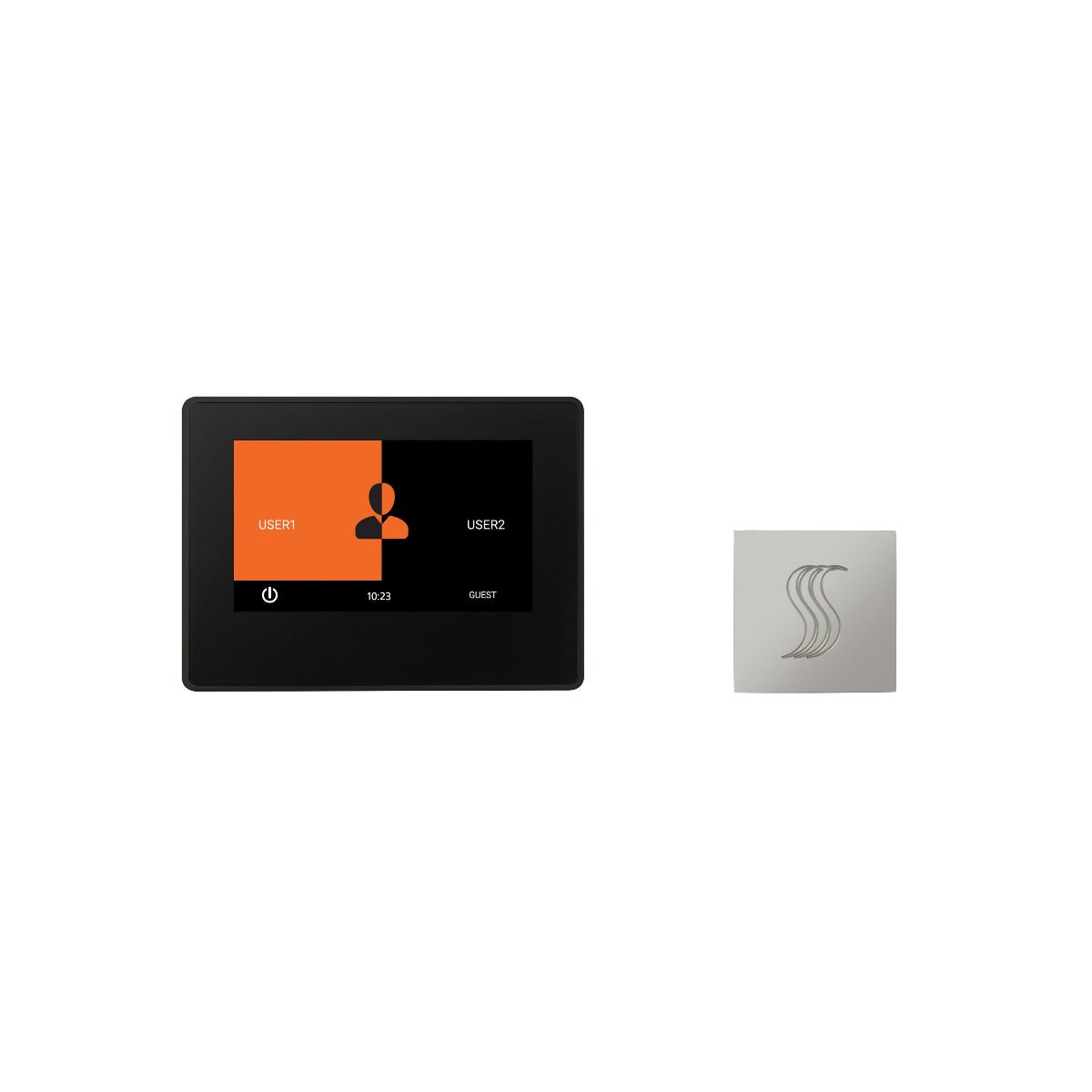 ThermaSol TT7-SVSQ ThermaTouch2 7" Black Trim Control + Square SteamVection Steam Head Kit