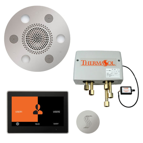 ThermaSol TWP10UR Total Wellness Package - Serenity Advanced Round Rainhead + ThermaTouch2 10" Control + Digital Shower Valve + SteamVection Round Steam Head