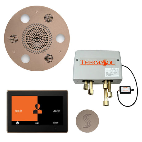 ThermaSol TWP10UR Total Wellness Package - Serenity Advanced Round Rainhead + ThermaTouch2 10" Control + Digital Shower Valve + SteamVection Round Steam Head