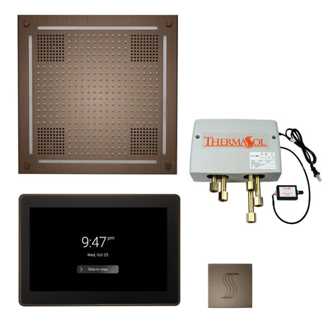 ThermaSol TWPH15US Total Wellness Package - HydroVive 18 Rainhead + ThermaTouch2 15" Control + Digital Shower Valve + SteamVection Square Steam Head