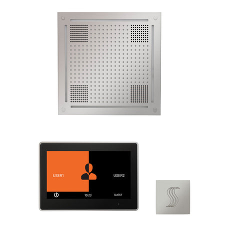 ThermaSol WHSTP10S Wellness Steam Package - HydroVive 18 Rainhead + ThermaTouch2 10" Control + SteamVection Square Steam Head