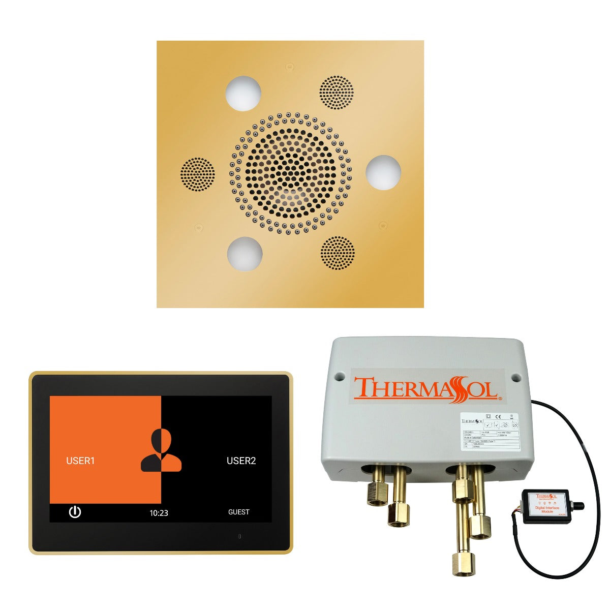 ThermaSol WSP10S Wellness Shower Package - Serenity Advanced Square Rainhead + ThermaTouch2 10" Control + Digital Shower Valve