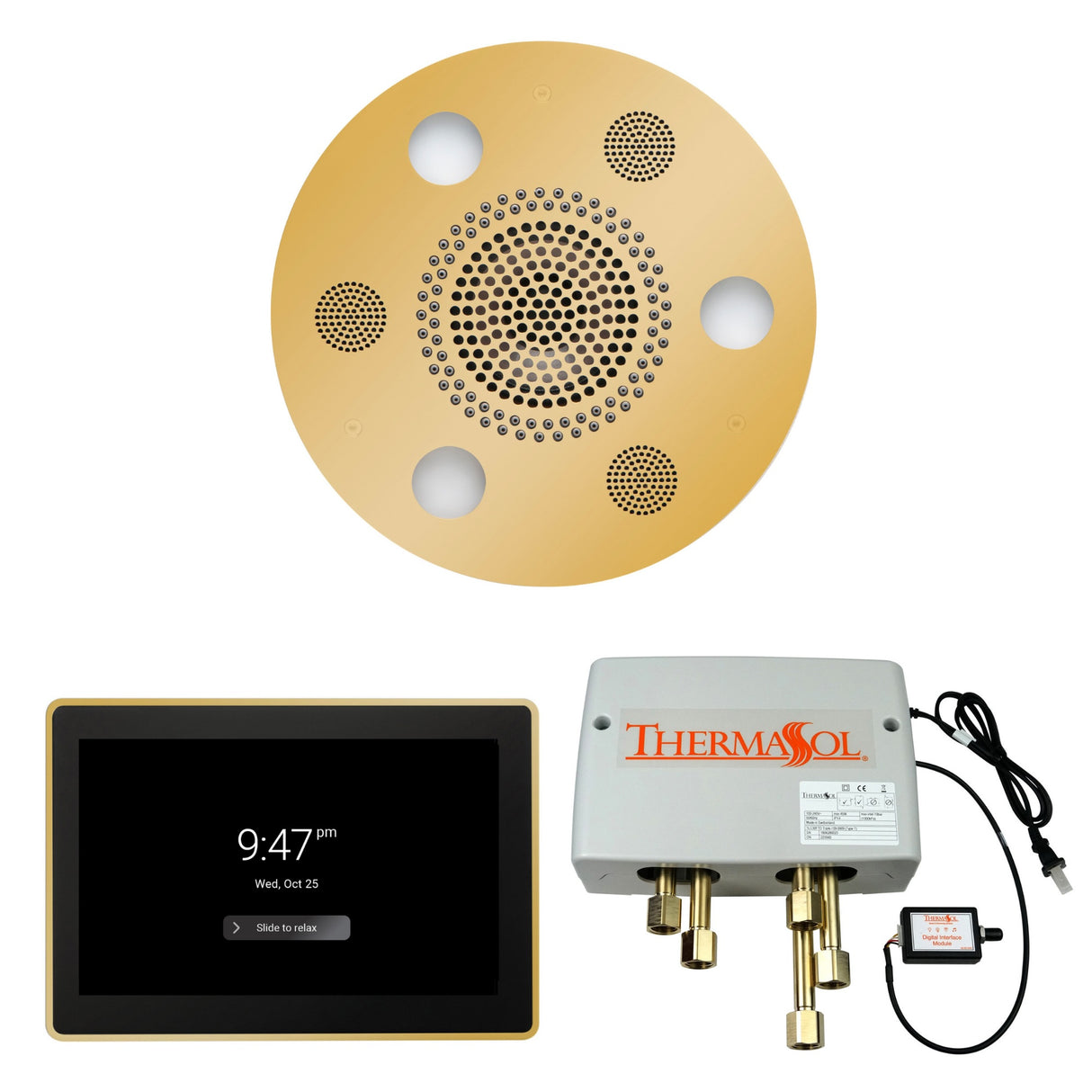 ThermaSol WSP15R Wellness Shower Package - Serenity Advanced Round Rainhead + ThermaTouch2 15" Control + Digital Shower Valve